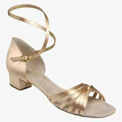 Supadance 1666 Regular Heel Flesh Satin Girls multi-strap sandal - Image 1 of 3