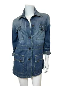 Giacca denim Nili Lotan Blake blu lavata taglia XS - Foto 1 di 9