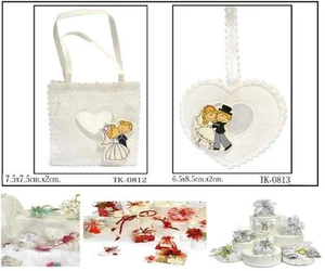 N.12 SACCHETTO NOZZE -SPOSI a BORSA PORTA CONFETTI BOMBONIERA SEGNAPOSTO TK0812 - Imagen 1 de 1