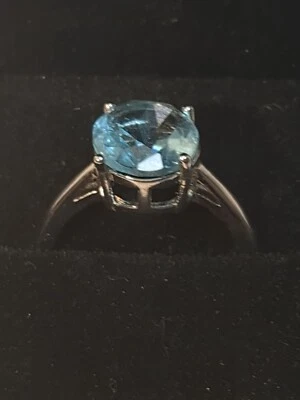 Anillo de plata 925 imitación piedra turquesa talla 9 NUEVO  Foto 1 de 4