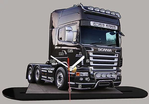 MODEL CARS, SCANIA BLACK -01 with Clock - Picture 1 of 1