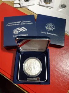 2007 P .900 Silver Dollar Proof  Jamestown  400th Anniversary Commemorative Coin - Picture 1 of 15