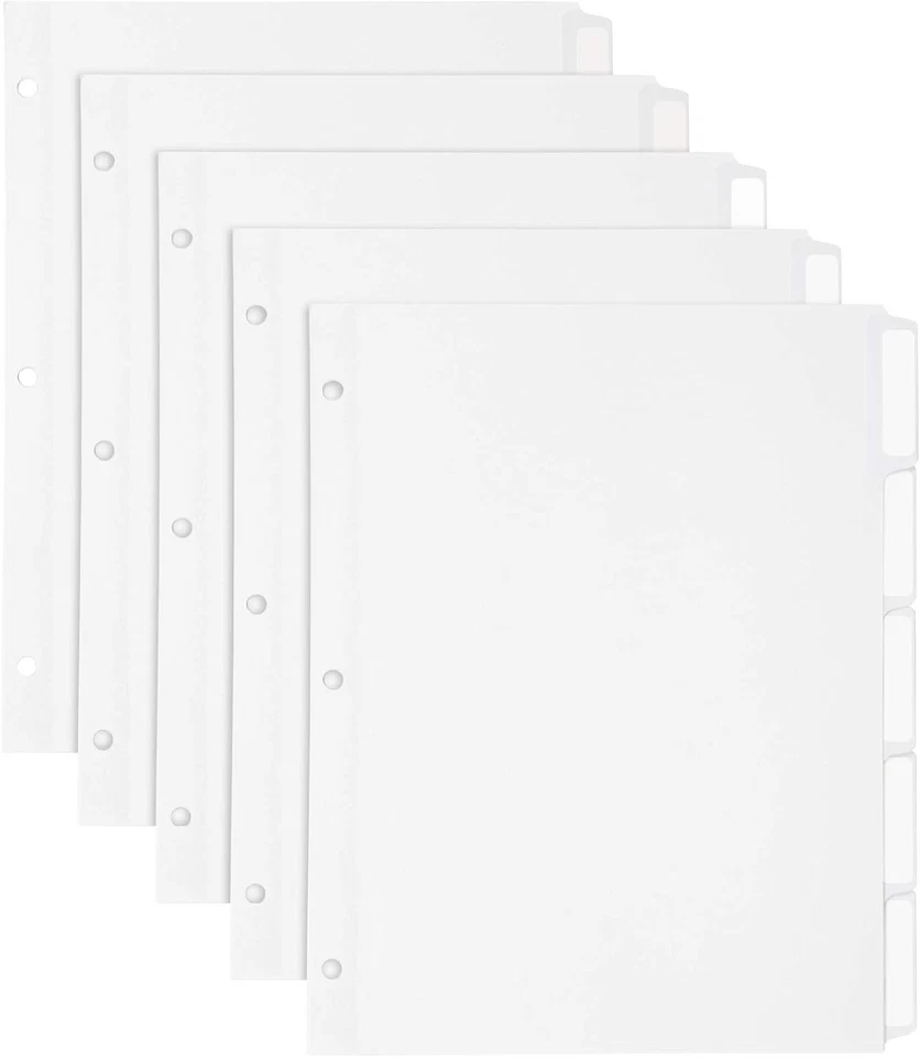 Oxford OXF11313 Divisores de pestañas de etiquetas personalizados con 5 juegos autoadhesivos, blanco  Foto 1 de 4