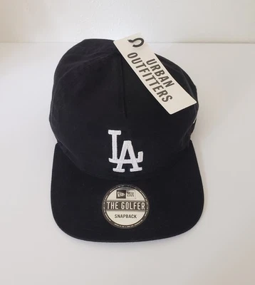 Boné ajustável New Era adulto Snapback MLB LA Dodgers preto branco masculino novo com etiquetas - Imagem 1 de 4