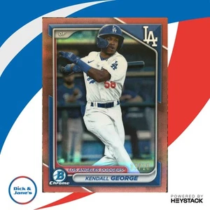 2024 Bowman Kendall George Chrome Prospects Rose Gold Refractor 9/10 LA Dodgers - Bild 1 von 10