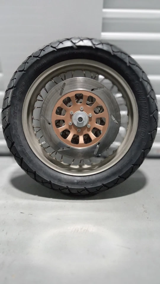 YAMAHA XS650 FRONT WHEEL  36 SPOKES  CUSTOM POWDERCOAT NEW SHINKO TIRE BOBBER - Image 1 of 4