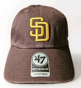 San Diego Padres '47 Clean Up Brown Adjustable Soft Baseball Hat NWT - Picture 1 of 4