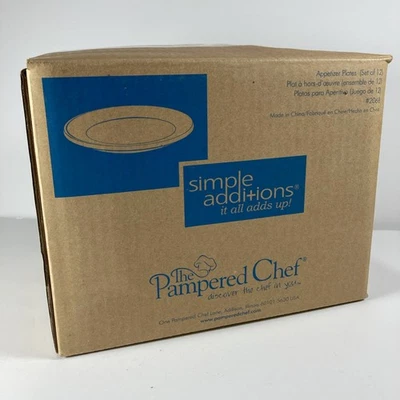 Twelve (12) Pampered Chef Simple Additions Appetizer Plates 2068 (NEW IN BOX) - Image 1 of 4