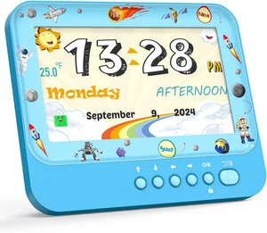 7 Zoll Kinderwecker Schlaftrainingsuhr, Digitaluhr mit Stoppuhr, Timer - Bild 1 von 12