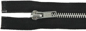 Heavyweight Aluminum Separating Metal Zipper 22" Black - Picture 1 of 2