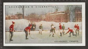 CHURCHMAN-SPORTS & GAMES IN MANY LANDS 1929-#03- ICE HOCKEY - CANADA - Picture 1 of 2