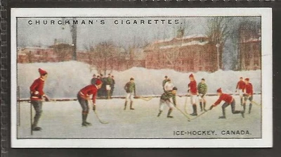 CHURCHMAN-SPORTS & GAMES IN MANY LANDS 1929-#03- ICE HOCKEY - CANADA - Image 1 of 2