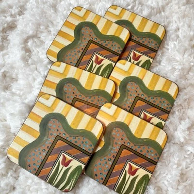 Винтажные пробковые подставки Pimpernel тяжелая прочная рама для картин набор из 6 предметов ар-деко - Изображение 1 из 4