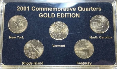 2001 COMMEMORATIVE STATE QUARTERS GOLD EDITION  24k LAYERED - Image 1 of 4
