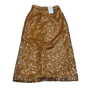 OPT One Pretty Time Womens Maxi Skirts Embellished Sequins Gold Size XS NWT - Picture 1 of 9