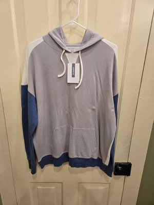 Sudadera con capucha True Craft para mujer tinte bolsillo canguro talla XL algodón nueva con etiquetas gris/blanco/azul Foto 1 de 4