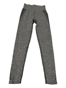 Gymshark Flex High Waisted Leggings Charcoal Gray Womens Small Spell Out Logo - Picture 1 of 9