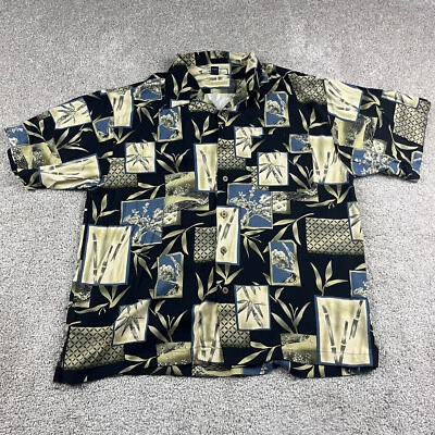 Tommy Bahama Shirt Mens XXL 2XL Yellow Floral Loop Collar Hawaiian Camp Silk - Image 1 of 4