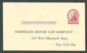 Ca 1913 UX30 W/Printed Back For New Pierce Arrow Motor Cars - Picture 1 of 2
