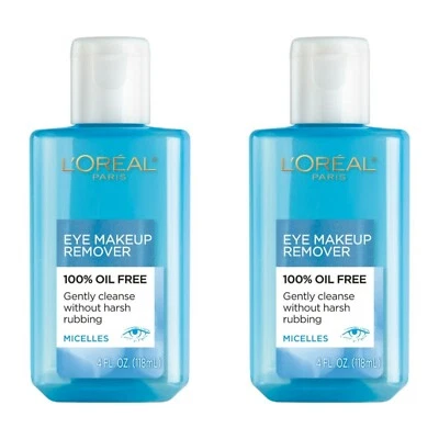 (2) Loreal Eye Makeup Remover 100% Oil Free 4 fl oz Each Micelles - Image 1 of 4