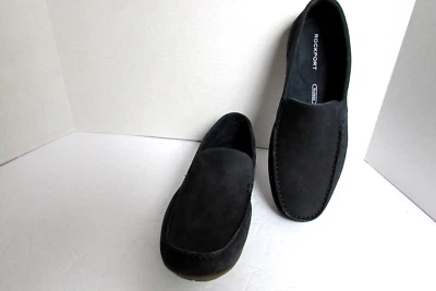 Rockport 海军蓝磨砂皮革 Warner 舒适懒人鞋 乐福鞋-SZ 7.5M-全新 — 第 1/4 张图片