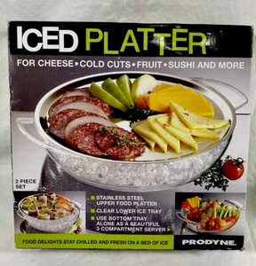 Prodyne Iced Platter: (2 Pieces) Cheese Platter, Sushi Platter, Fruits & More  - Picture 1 of 1