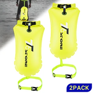 2x Boya de Natación Amarilla Inflable TPU Correa Ajustable 15L para Natación en Aguas Abiertas - Imagen 1 de 10