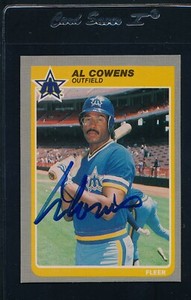 1985 Fleer #487 Al Cowens Mariners Signed Auto *50216