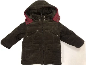 HAWKE & CO OUTFITTER Boys Brown Corduroy Hooded Coat Sherpa Lined Size 4 EUC - Picture 1 of 6