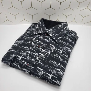 Claudio Lugli Mens Shirt SIZE MEDIUM Vintage Car Graphic Print Long Sleeve  - Picture 1 of 5
