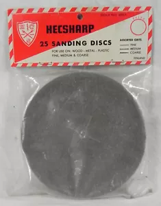 25 dischi abrasivi rotondi Hecsharp 5", foro centrale 1/4", grane assortite, nuovi NISP - Foto 1 di 6