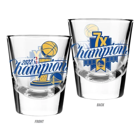 Golden State Warriors  2022 NBA Champions 2oz Collector's Set of 2 Shot Glass Cover