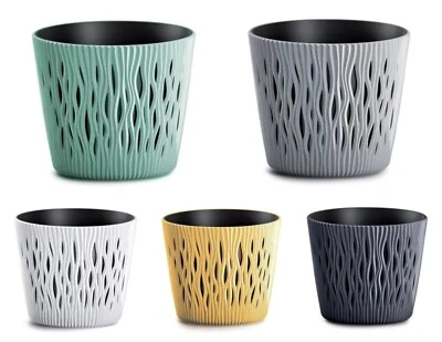 Übertopf Rund Blumentopf 5 Farben 5 Größen Pflanzeneinsatz Dekorativ Pflanztopf - Bild 1 von 4