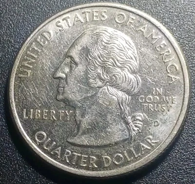 Rare 1999 D Georgia Error Quarter Strikerhrough On Obverse - Image 1 of 4