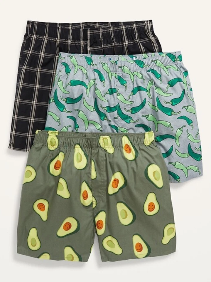 Old Navy Men’s 3-Pack Soft-Washed Boxer Shorts 3.75” Inseam Jalapeños Size Small - Image 1 of 1