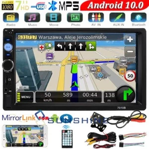 Radio estéreo de doble DIN para coche con Bluetooth pantalla táctil con cámara - Imagen 1 de 19