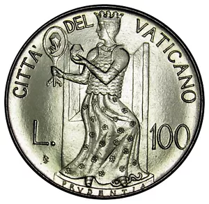 Vatican 100 Lire coin 1979 KM#146 John Paul II Prudence AU-UNC - Picture 1 of 2
