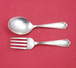 Pattern Unknown by Webster Sterling Silver Baby Set 2-pc 3 3/4" - Picture 1 of 2