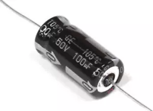 5 PCS PANA AL CAPACITOR 100UF 100MF 50V AXIAL (Replacing 40V 35V 25V 16V 10V) - Picture 1 of 1