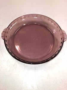 Vintage Pyrex Pie Plate #229 Baking 9 1/2" Fluted Edges Deep Dish Amethyst Pink - Imagen 1 de 4
