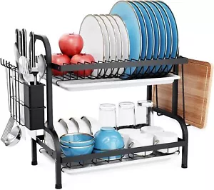 Metal Over the Sink Dish Drying Rack Drainer Shelf for Kitchen Supplies Storage - Picture 1 of 17