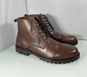 Arkbird Oxfords Men’s Size 11 Chelsea Brown Leather Cap Toe Lace Up Ankle Boots - Picture 1 of 11