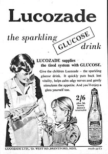 Anuncio 1951 'LUCOZADE' bebida energética de glucosa espumosa (2) pequeño anuncio impreso vintage - Imagen 1 de 1