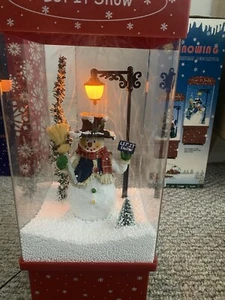 Vintage Snowing Musical Christmas Holiday Decoration Snowman 16" Tall - Bild 1 von 10