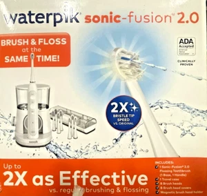 Waterpik Sonic Fusion 2.0 Flossing Toothbrush Set 8 brushes included - White - Picture 1 of 13