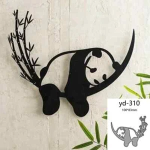 Panda Sleeping on Bamboo Metal Cutting Dies Scrapbooking Card Making Craft - Picture 1 of 1