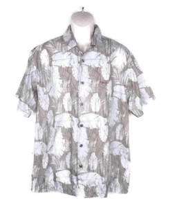 Camisa Tommy Jeans Para Hombre Talla Mediana Manga Corta Botón Delantero Campamento Hawaiano - Imagen 1 de 8