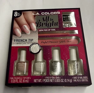 New L.A. Colors French Tip Manicure Set All is Bright Nail Polish Set - Picture 1 of 21