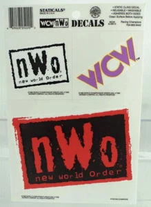 WCW NWO Wrestling 1998 SHEET DECAL CAR Static Cling Vtg Lot New World Order NOS - Picture 1 of 2