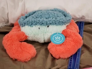 New 11" Sheldon Crab Coral Orange & Blue Plush Manhattan Toy Ocean Sea Kid Decor - Picture 1 of 9